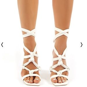 Public Desire CONVO KNOTTED LACE UP Heels sz 8